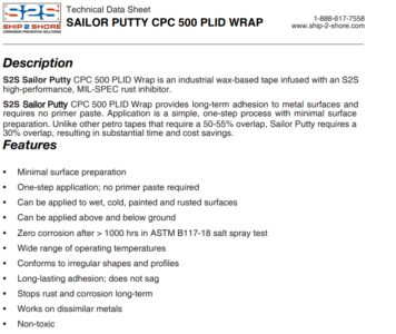 TDS – Sailor Putty CPC 500 PLID Wrap